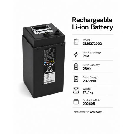 Μπαταρία Λιθίου Greenway 74V / 28Ah – 2.072Wh