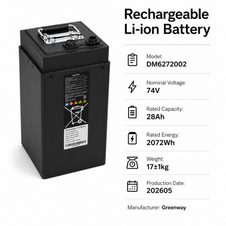 Μπαταρία Λιθίου Greenway 74V / 28Ah – 2.072Wh